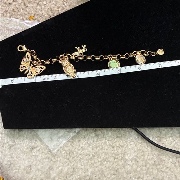 Monet Gold Charm Bracelet with Butterfly and Owl - Picture 7 of 7